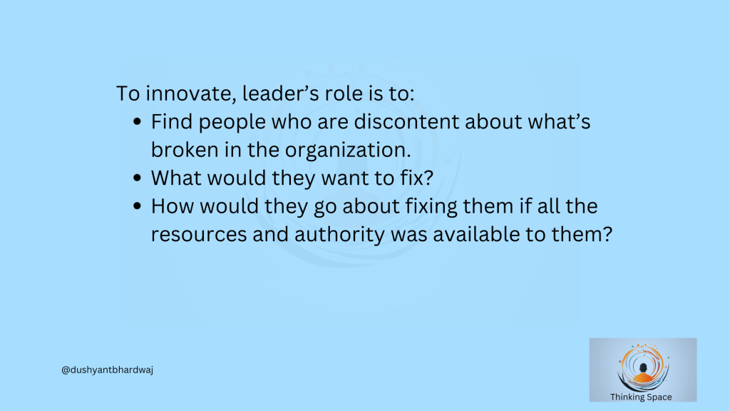 Leader’s role in innovation